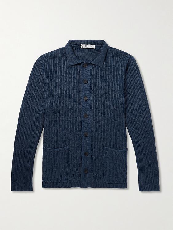Dark blue cardigan from Inis Meáin