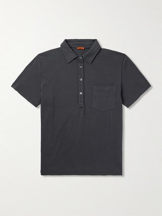 Dark grey short sleeve polo shirt from Barena