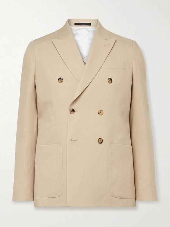 Beige double-breasted blazer from Paul Smith