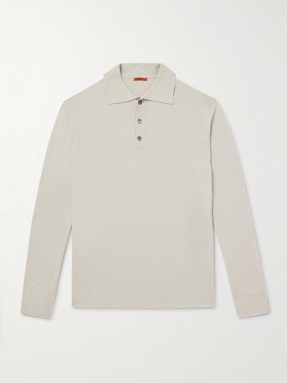 White long sleeve polo shirt from Barena