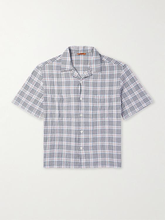 Checkered white short sleeve shirt from Barena