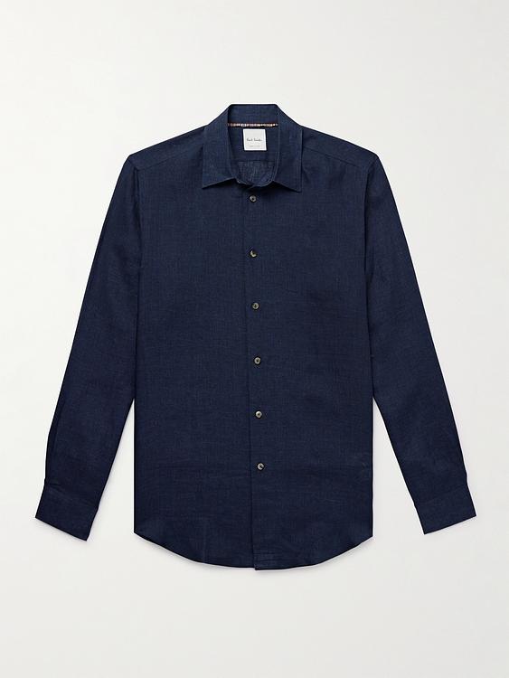 Dark blue linen shirt from Paul Smith