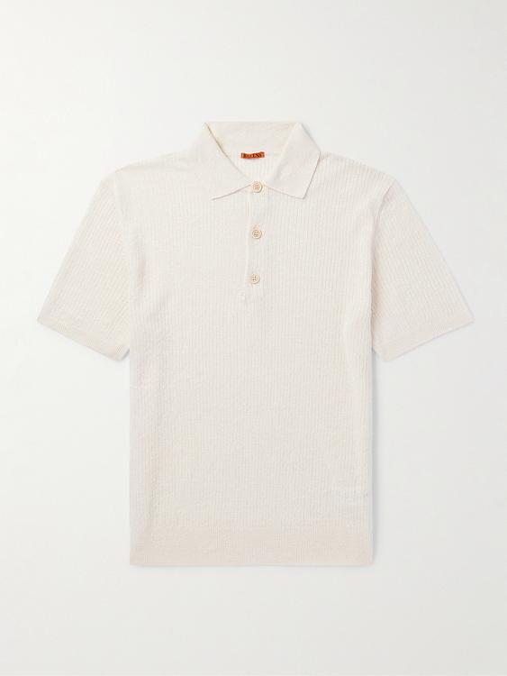 White short sleeve polo shirt from Barena
