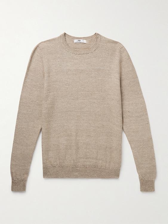 Taupe cashmere sweater from Inis Meáin