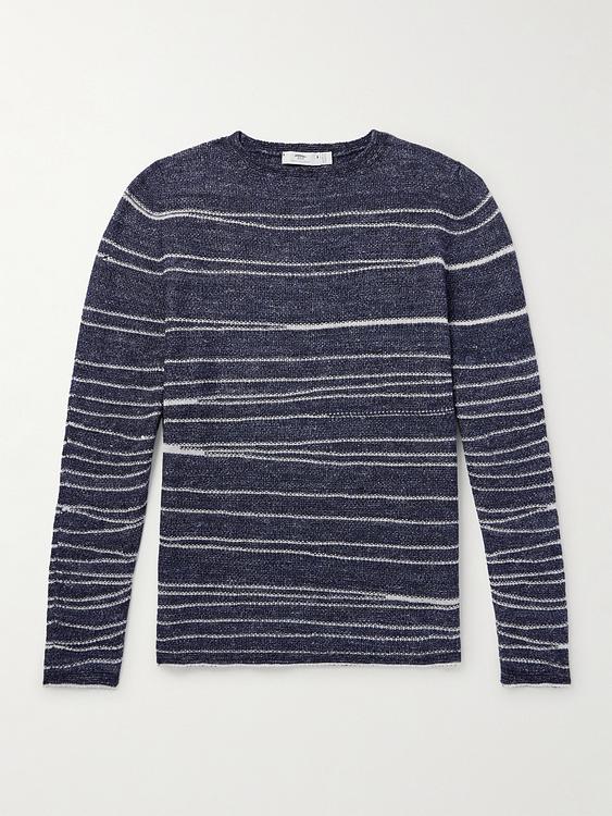 Striped black sweater from Inis Meáin