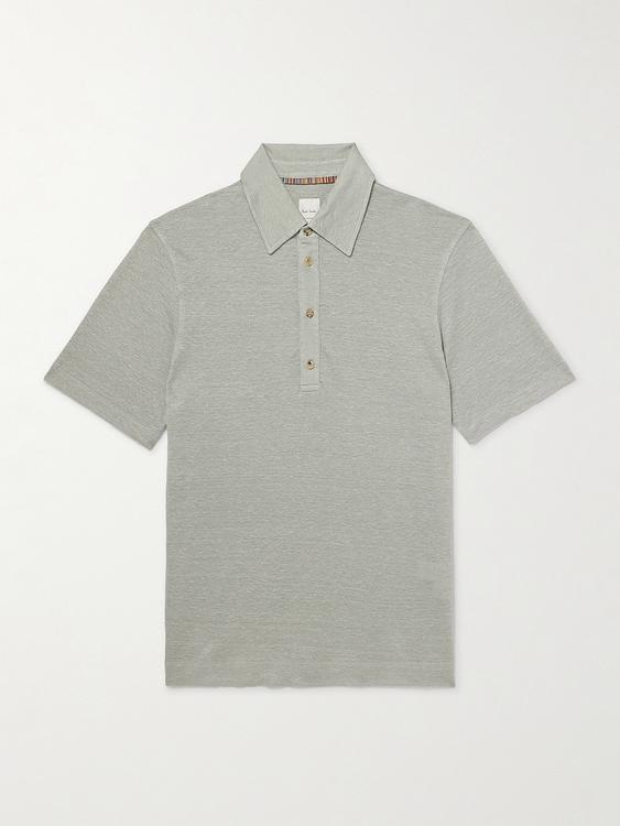 Grey short sleeve polo shirt from Paul Smith