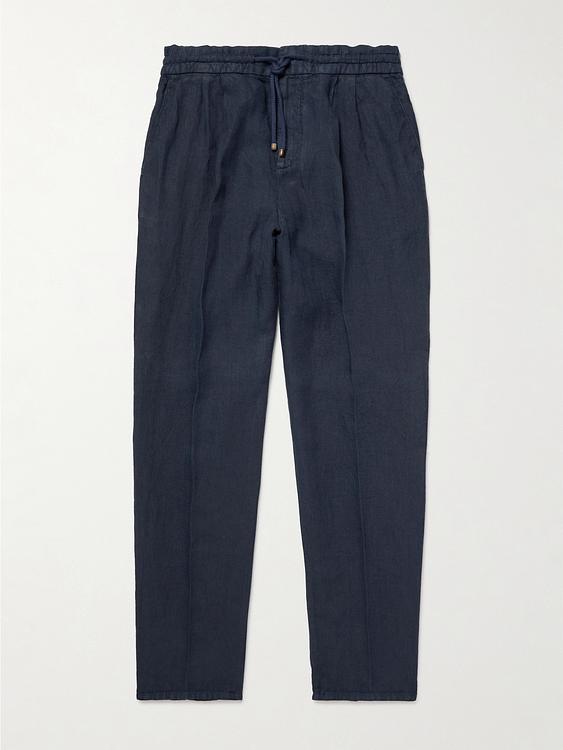 Dark grey linen trousers from Brunello Cucinelli