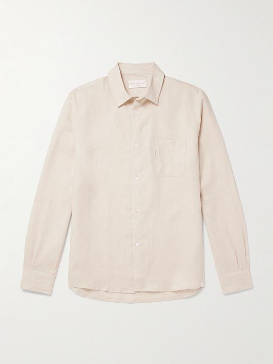 White linen shirt from Derek Rose