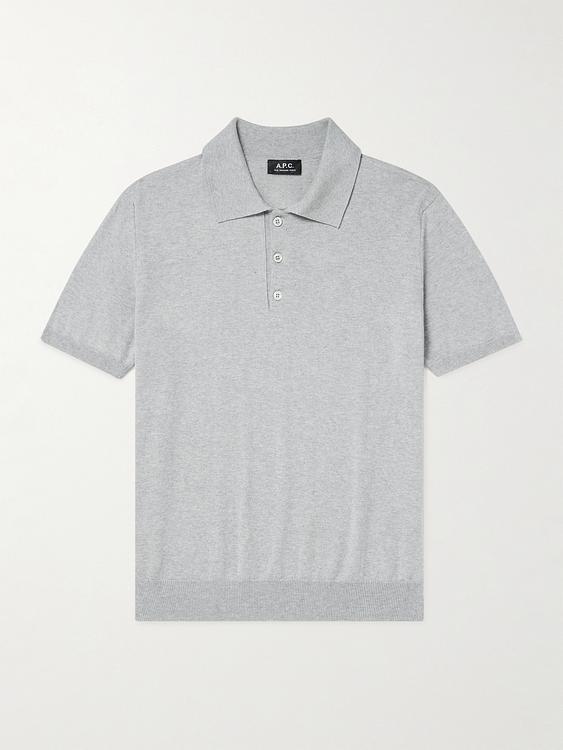 Grey short sleeve polo shirt from A.P.C