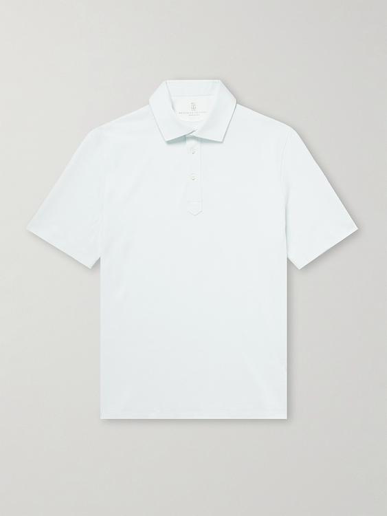 White short sleeve polo shirt from Brunello Cucinelli