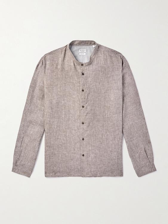 Grey linen shirt from Brunello Cucinelli