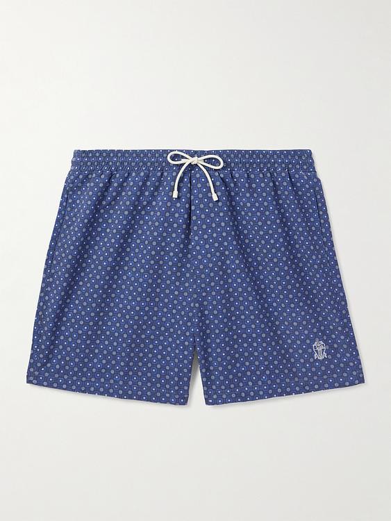 Dotted dark blue swim shorts from Brunello Cucinelli