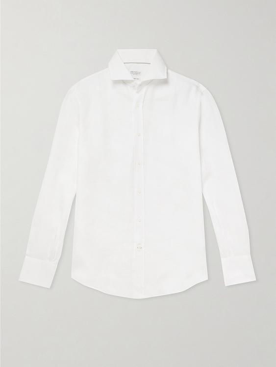 White linen shirt from Brunello Cucinelli