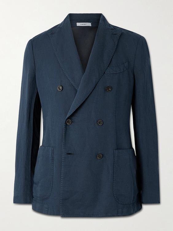 Dark blue double-breasted blazer from Boglioli