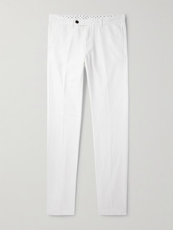 White linen trousers from Massimo Alba