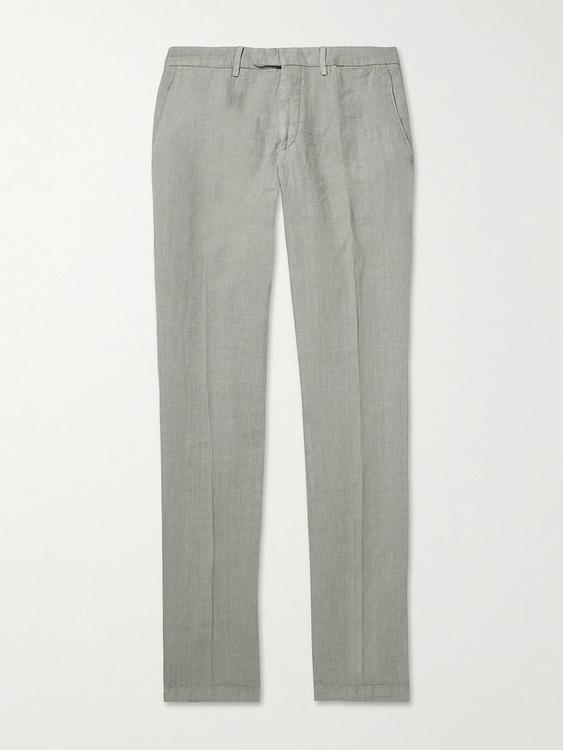 Grey linen trousers from Boglioli