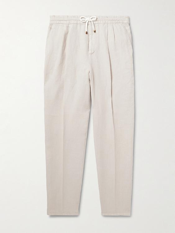 White linen trousers from Brunello Cucinelli