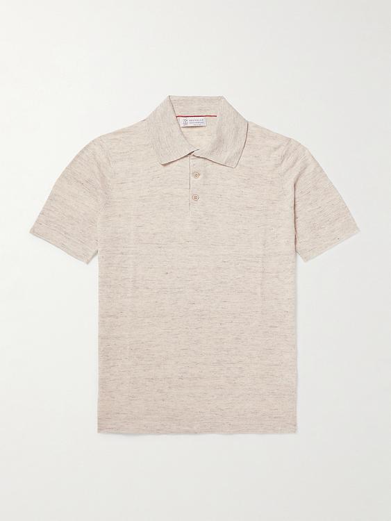 White short sleeve polo shirt from Brunello Cucinelli