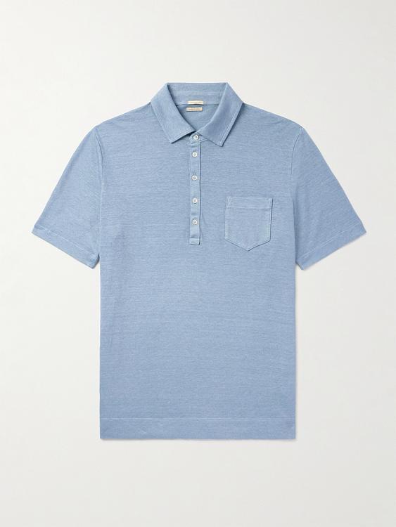 Light blue short sleeve polo shirt from Massimo Alba