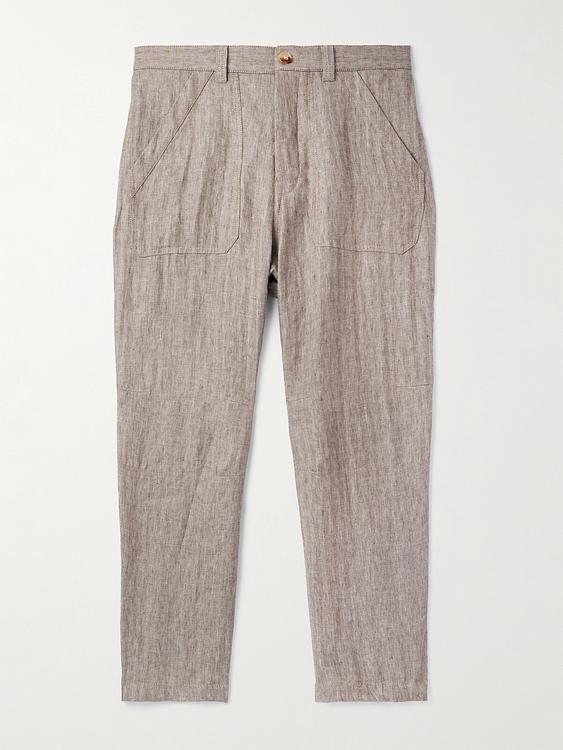 Grey linen trousers from Brunello Cucinelli