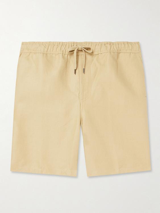 Beige drawstring shorts from Derek Rose