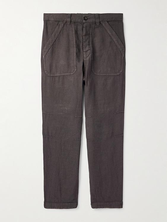 Dark brown linen trousers from Brunello Cucinelli