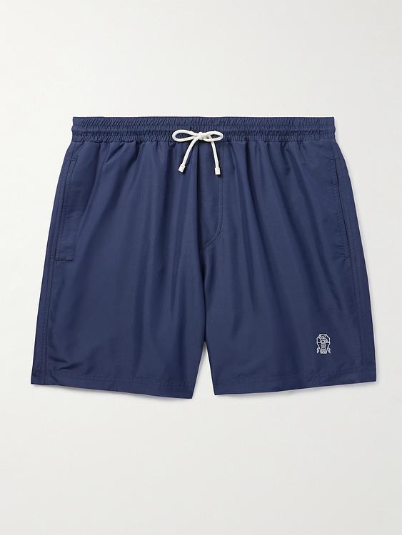 Print dark blue swim shorts from Brunello Cucinelli