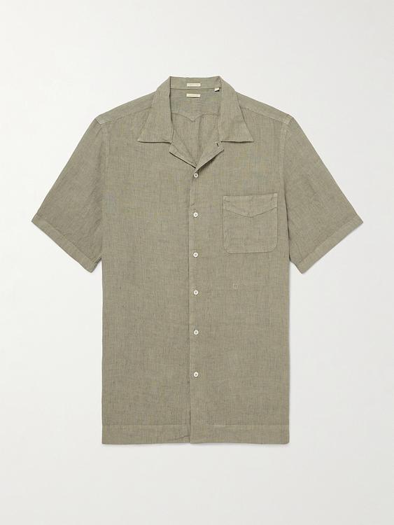 Taupe short sleeve shirt from Massimo Alba