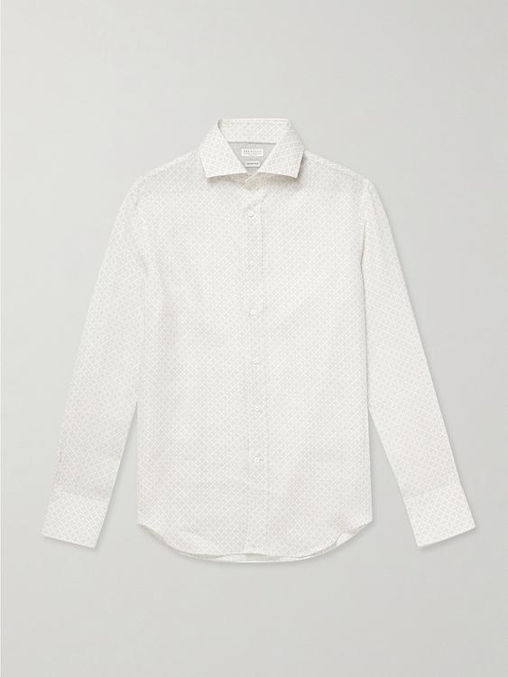 White linen shirt from Brunello Cucinelli