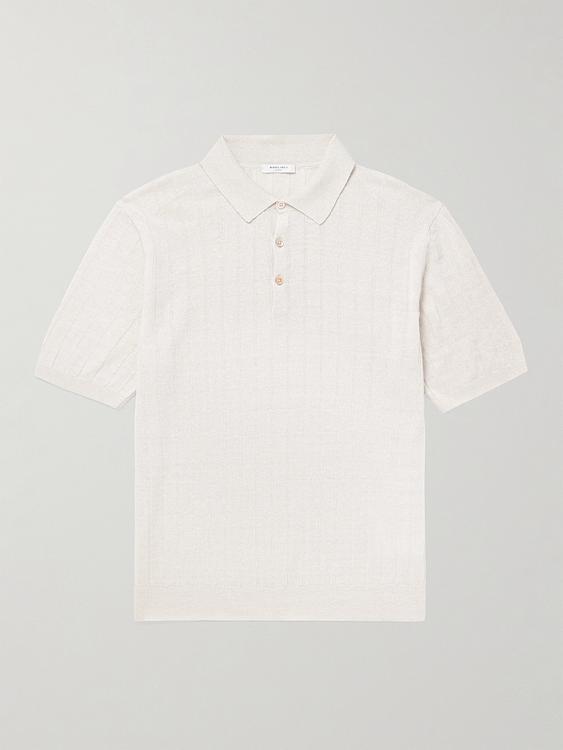 White short sleeve polo shirt from Boglioli