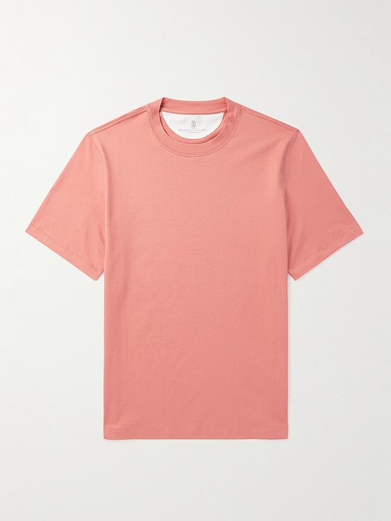Peach t-shirt from Brunello Cucinelli