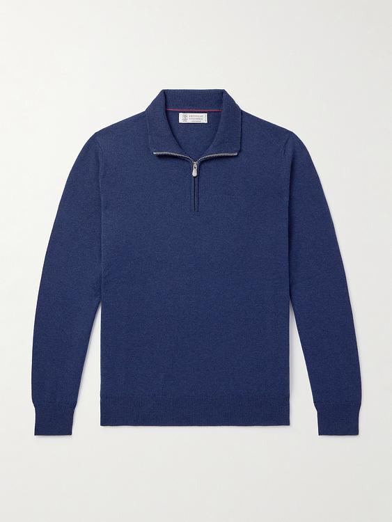 Dark blue half-zip from Brunello Cucinelli