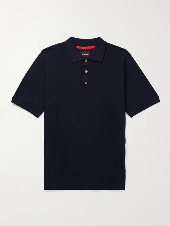 Black short sleeve polo shirt from Kiton