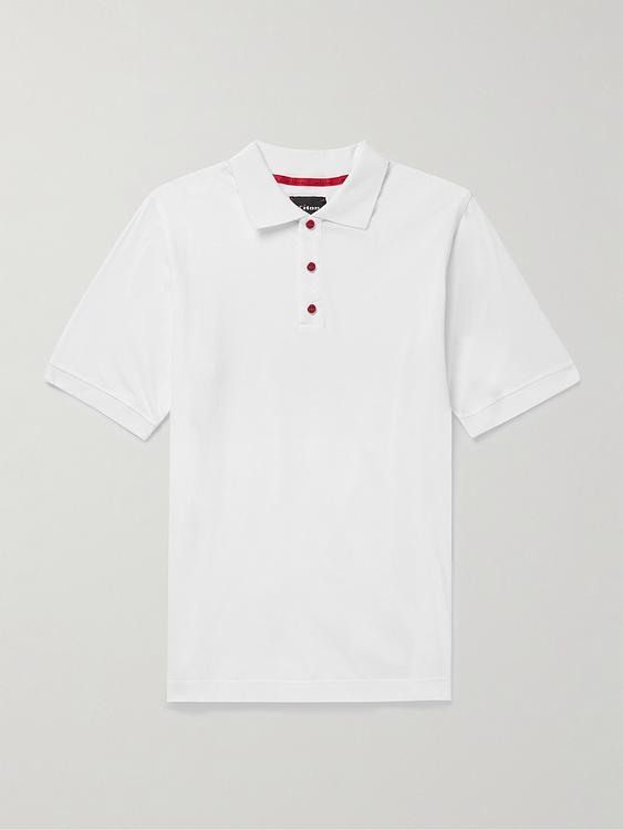 White short sleeve polo shirt from Kiton