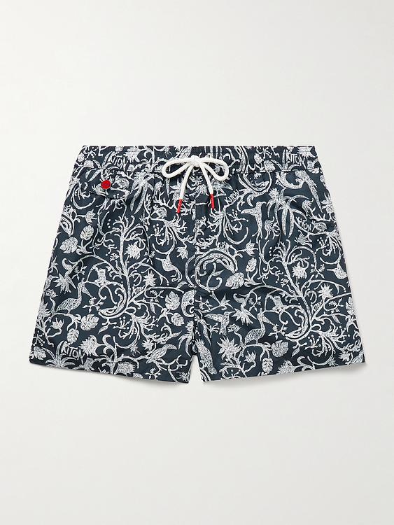Dark grey swim shorts from Kiton