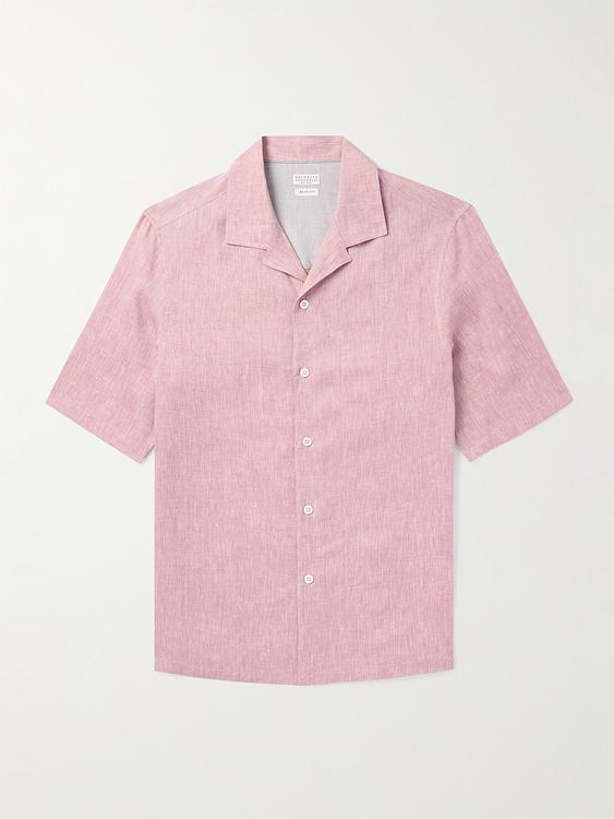 Light pink short sleeve shirt from Brunello Cucinelli