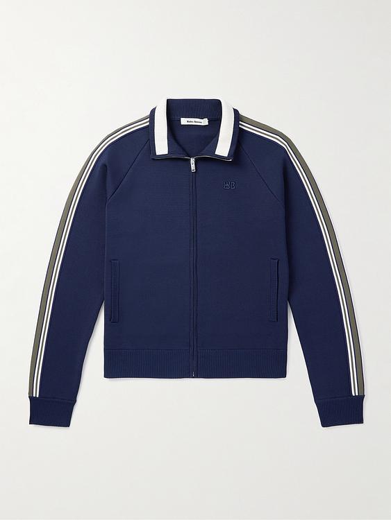 Striped dark blue casual jacket from Wales Bonner