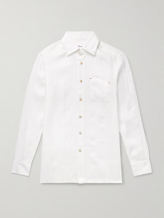 White linen shirt from Kiton