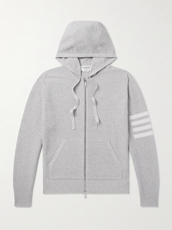 Striped grey hooded sweatshirt from Thom Browne