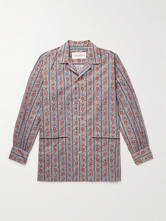 Striped grey casual shirt from Valentino Garavani