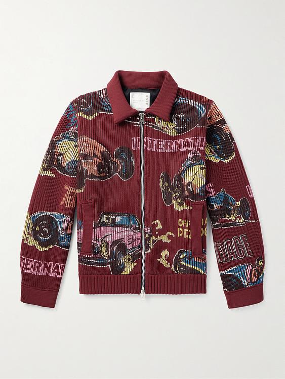 Dark red cardigan from Sacai