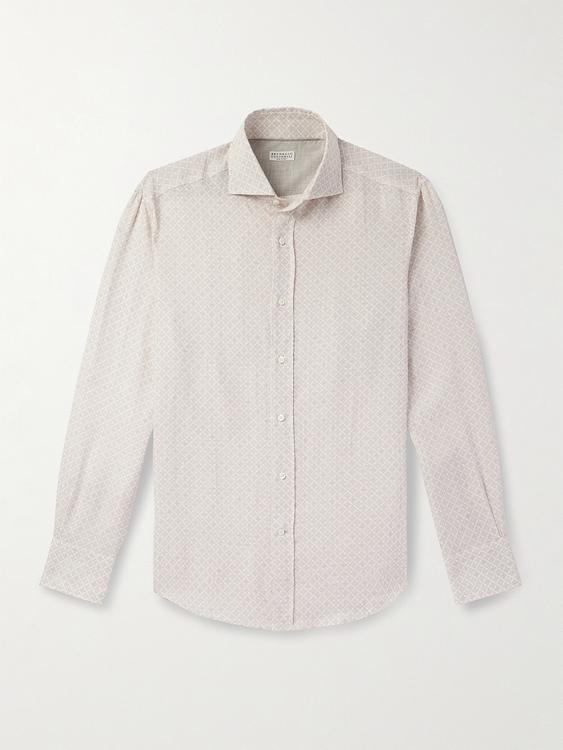White linen shirt from Brunello Cucinelli