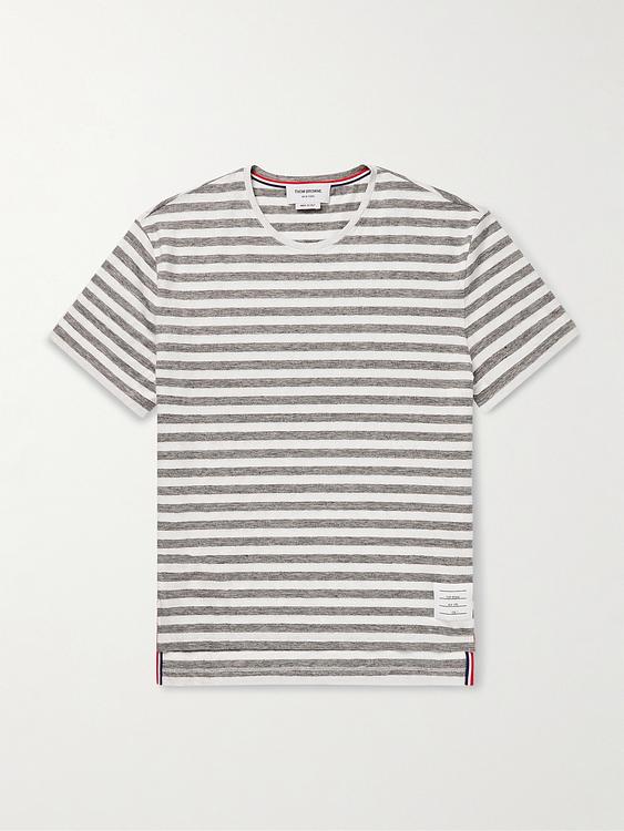 Striped white t-shirt from Thom Browne