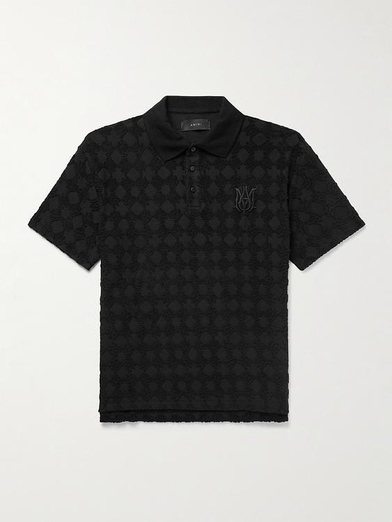 Black short sleeve polo shirt from Amiri