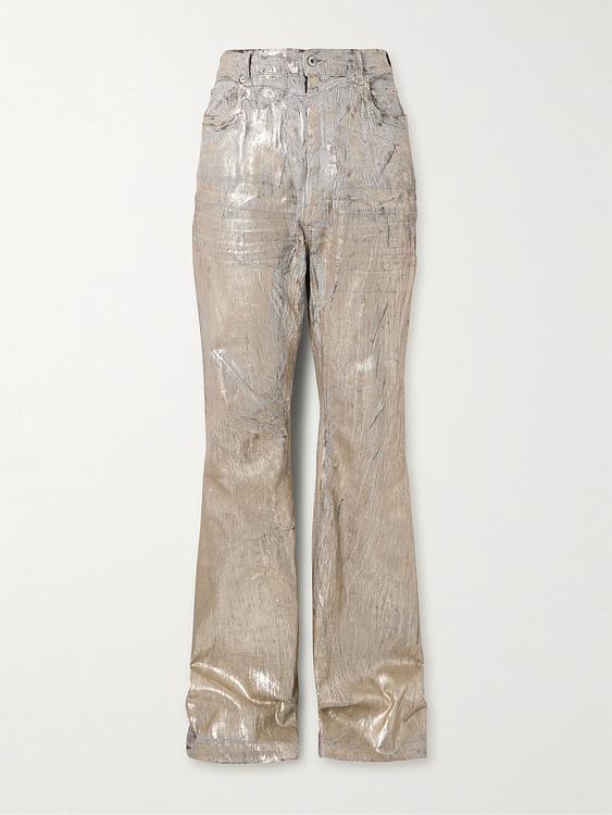 Taupe distressed jeans from Rick Owens