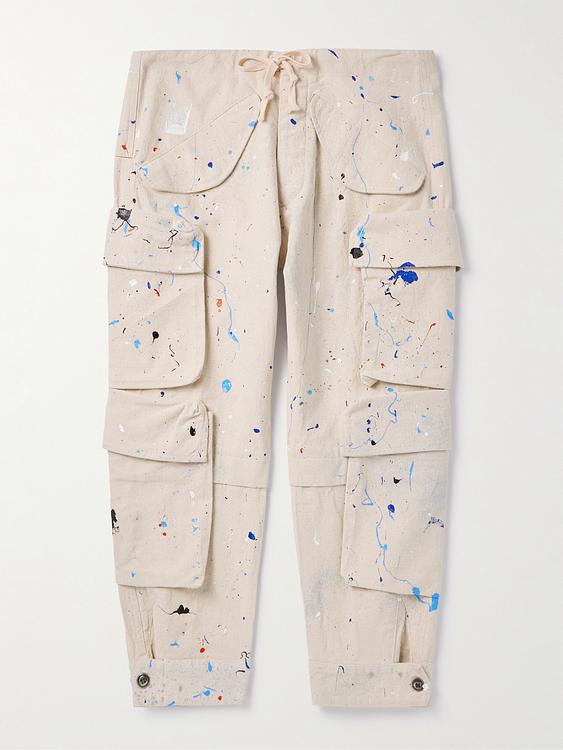 White cargo trousers from Greg Lauren