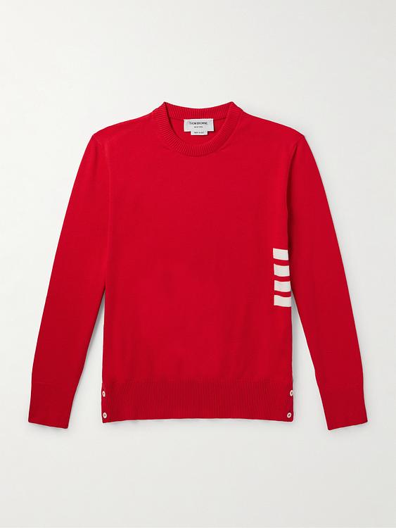 Striped red sweater from Thom Browne