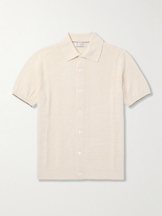 White short sleeve shirt from Brunello Cucinelli