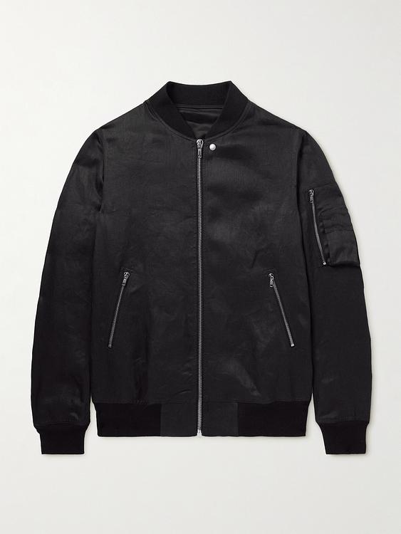Black bomber jacket from Rick Owens