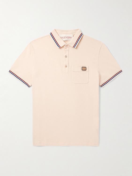 White short sleeve polo shirt from Valentino Garavani